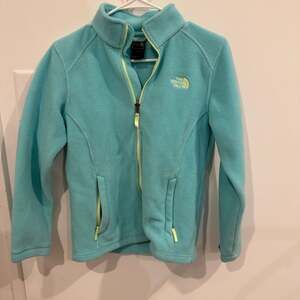 The North Face Girls' Glacier Full Zip Fleece Jacket Aqua Blue Size L (14/16)